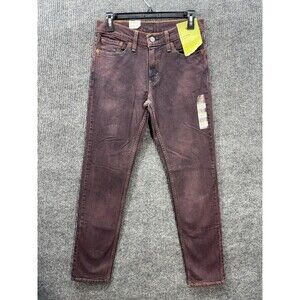 Levis 511 Slim Straight Leg Jeans Mens 29x34 Red Mineral Wash Flex Stretch NEW